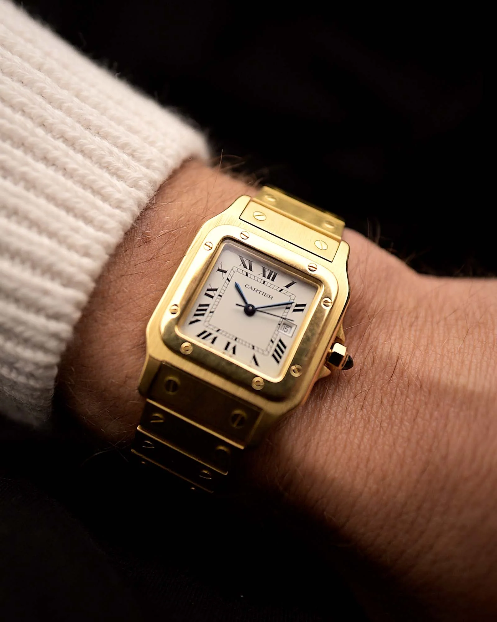 Cartier Santos 2960 Carree Or Massif 1980s