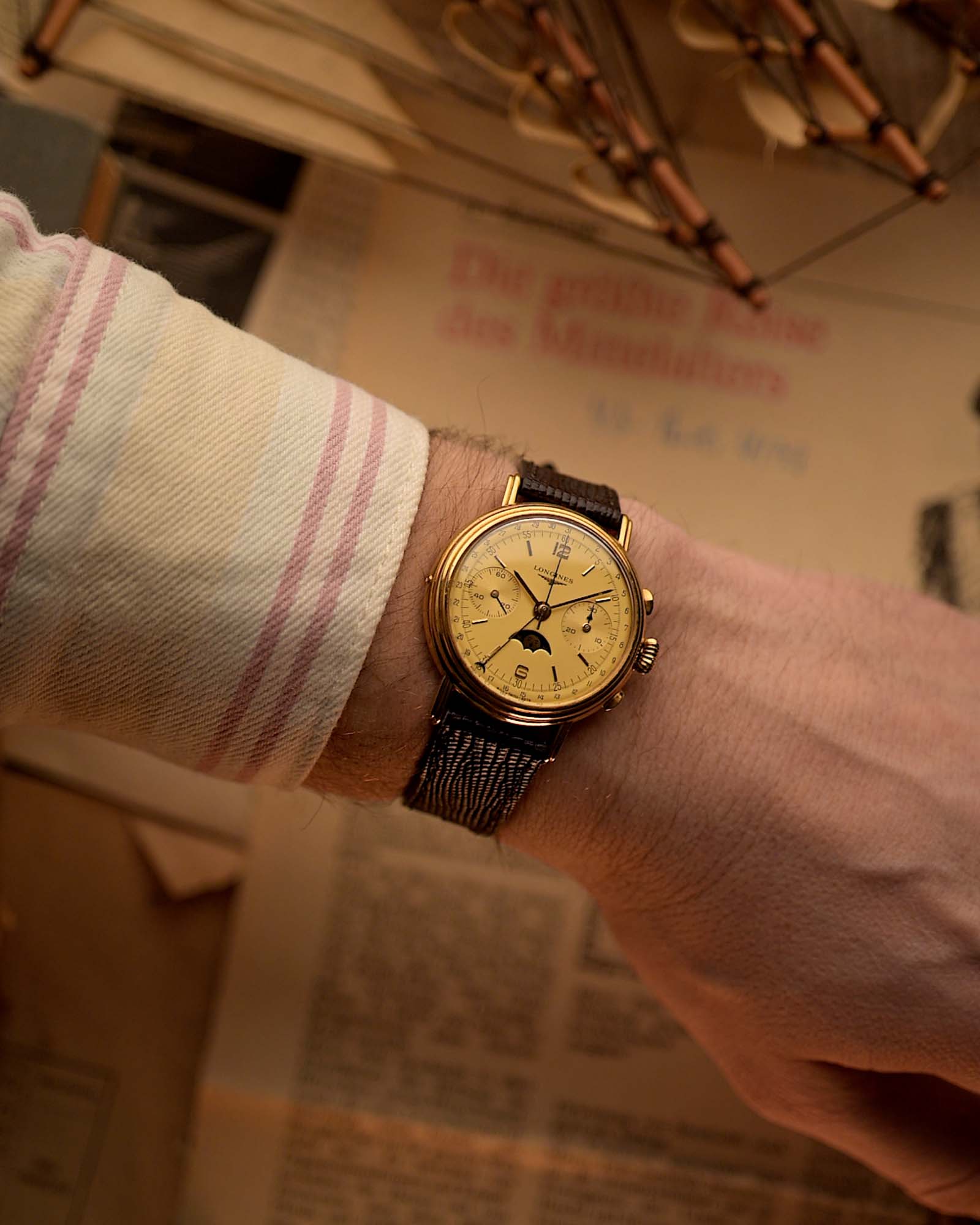 Longines 6574 Moonphase Chronograph 18k 1985 - Image 2