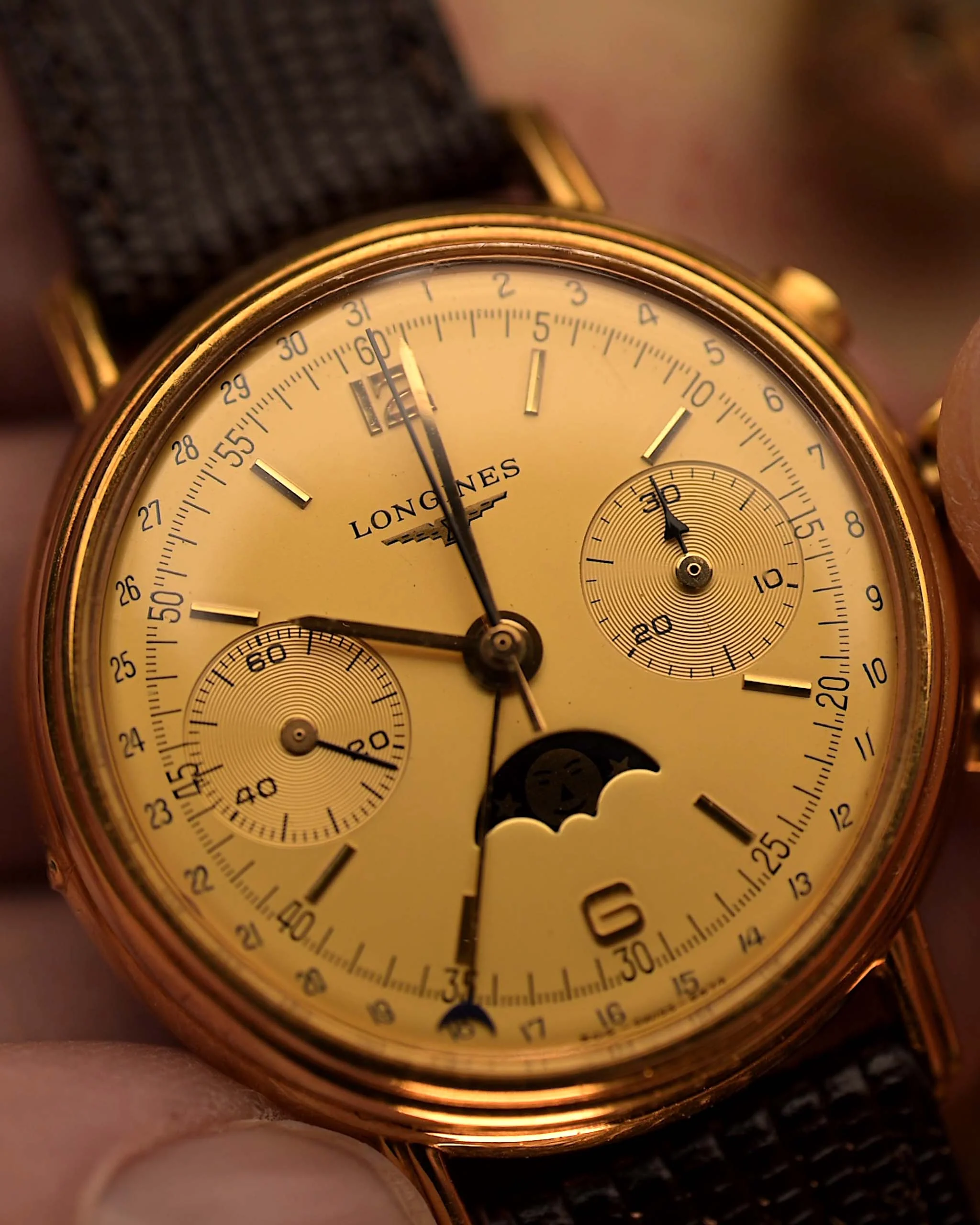 Longines 6574 Moonphase Chronograph 18k 1985 - Image 5