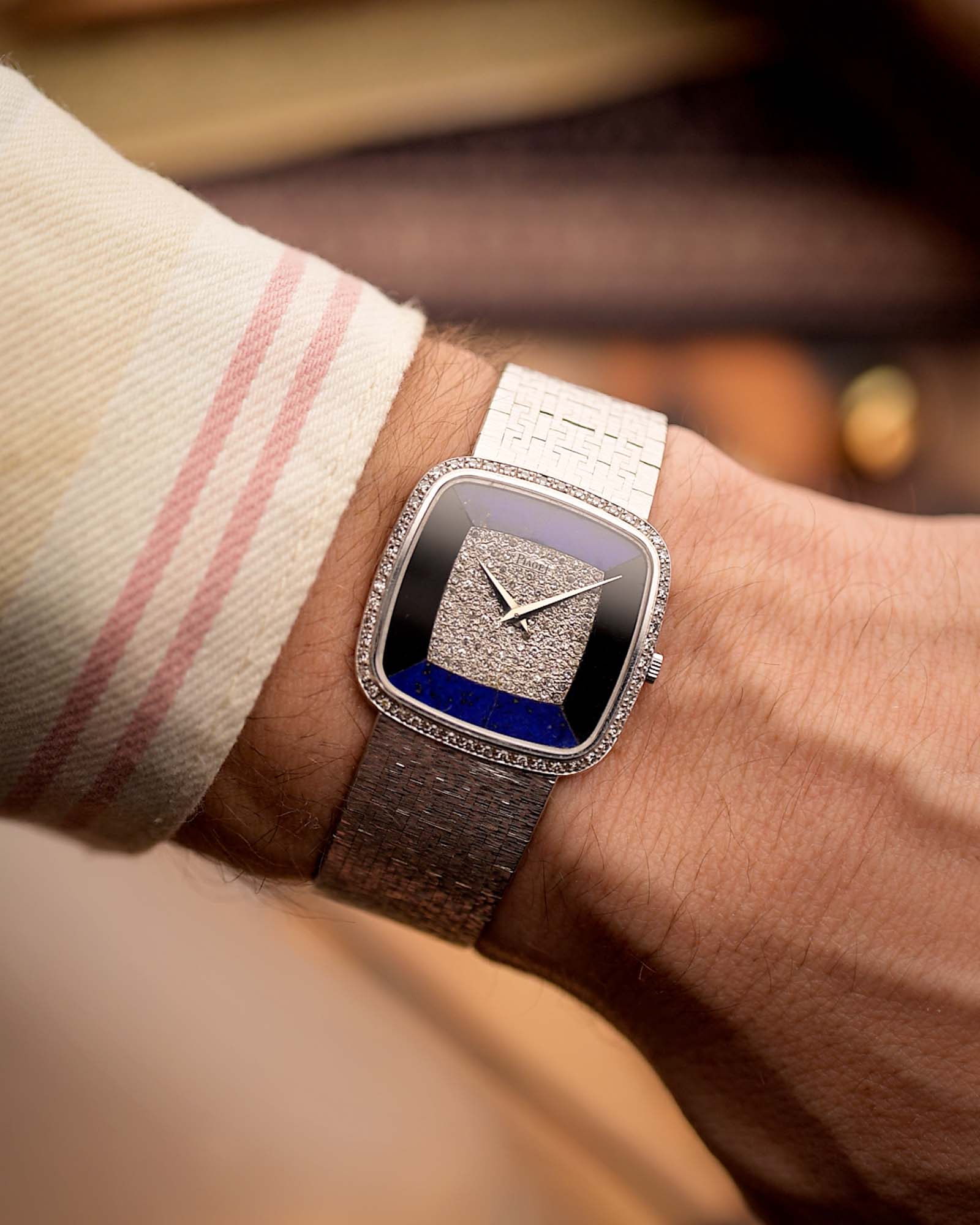 Piaget Square 9775 Lapis Onyx Diamond 1970s - Image 2