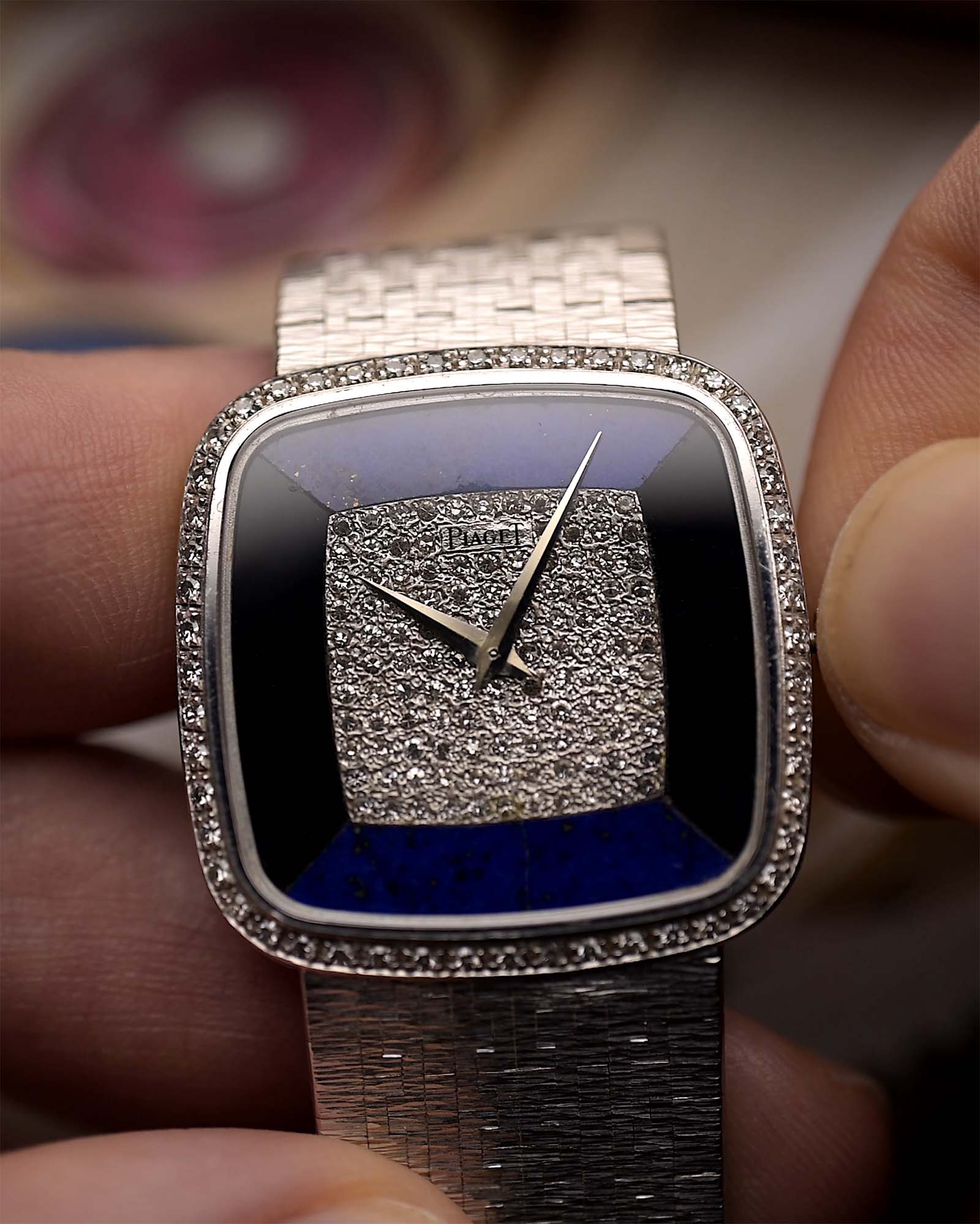 Piaget Square 9775 Lapis Onyx Diamond 1970s - Image 3