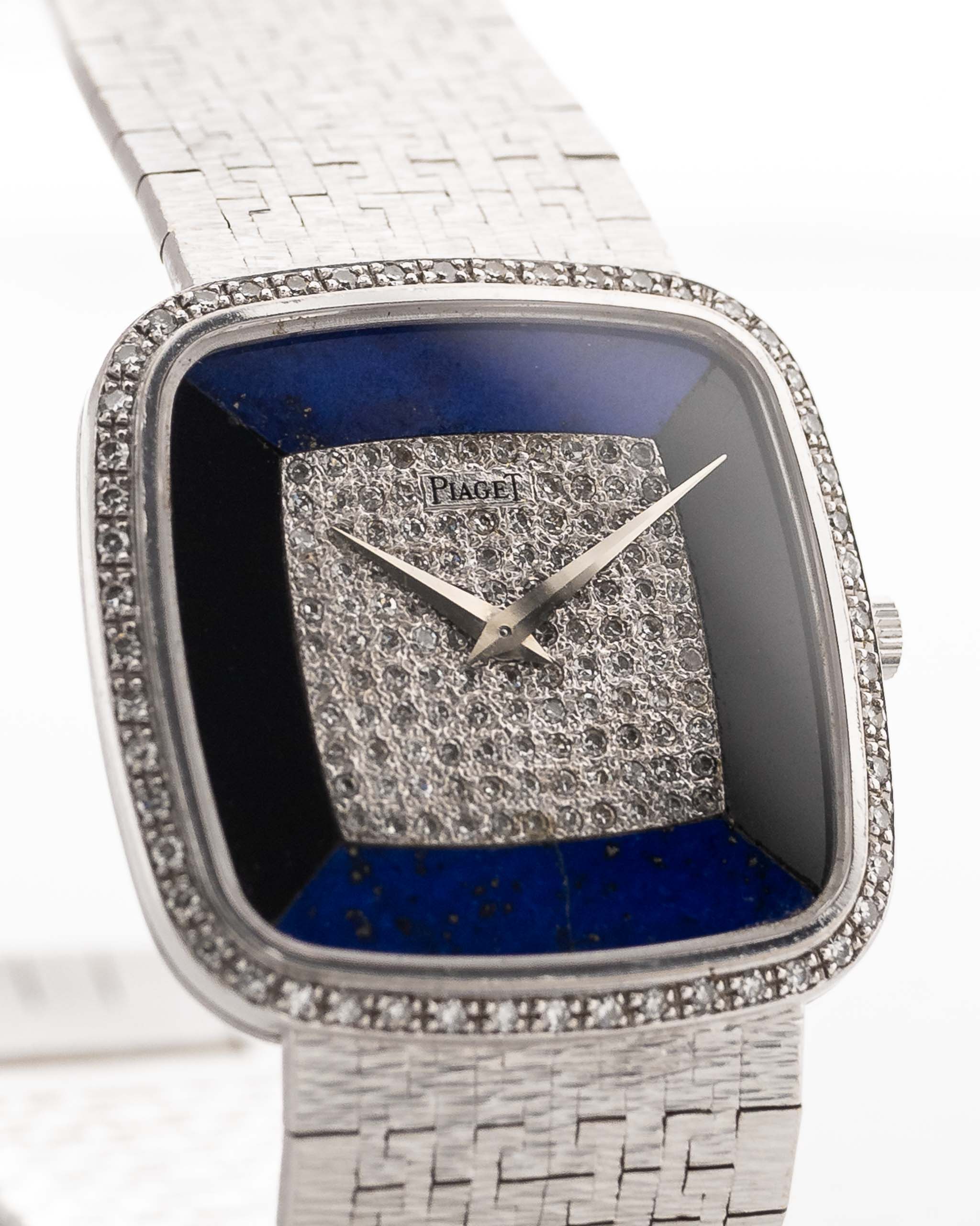 Piaget Square 9775 Lapis Onyx Diamond 1970s - Image 8