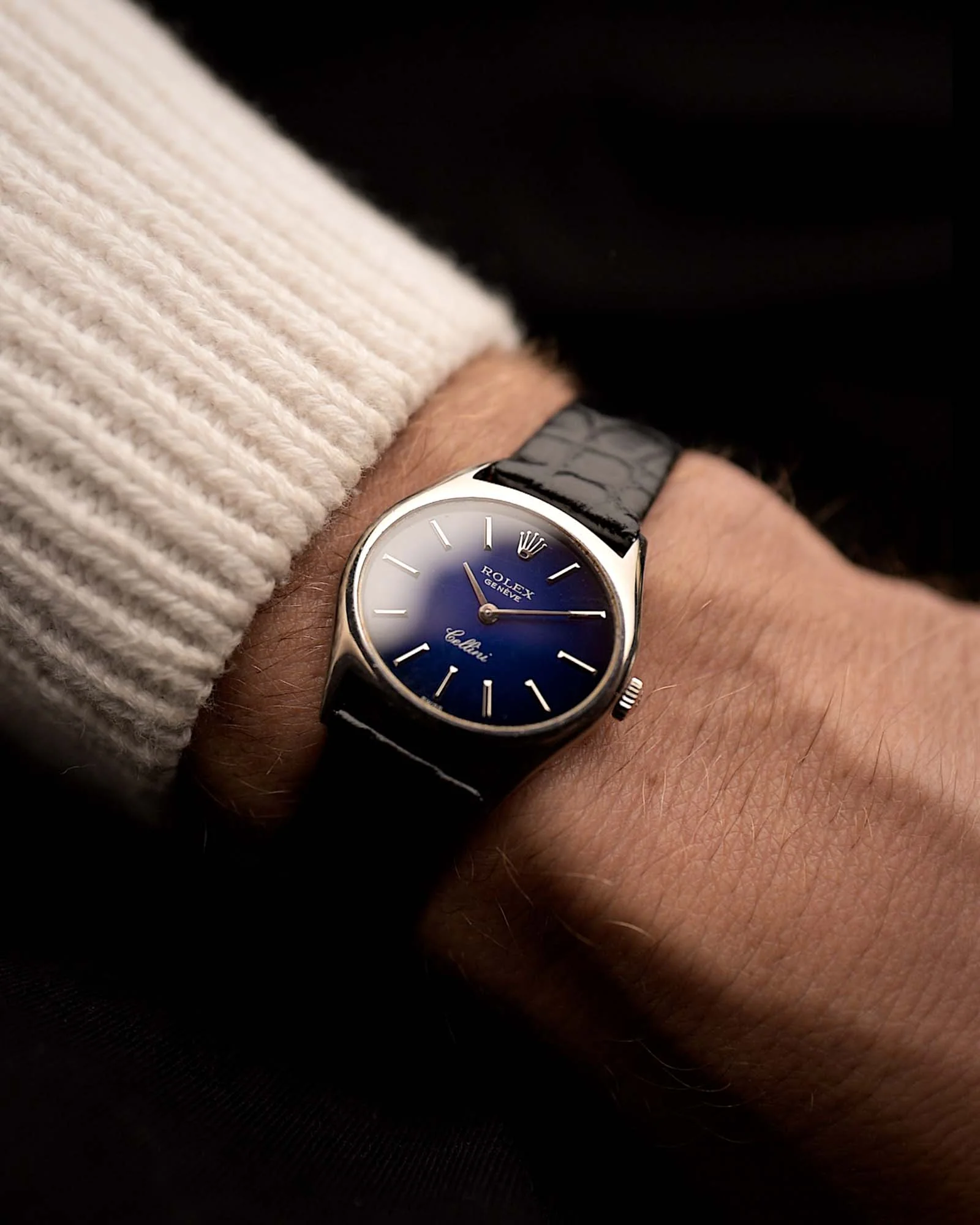 Rolex Cellini 3802 Ellipse 18k Blue 1973